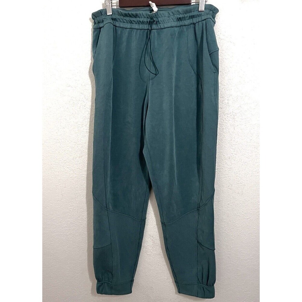 Lululemon Womens Size 14 Brushed Softstreme Ribbed High-Rise Jogger Green Jasper - Picture 2 of 11